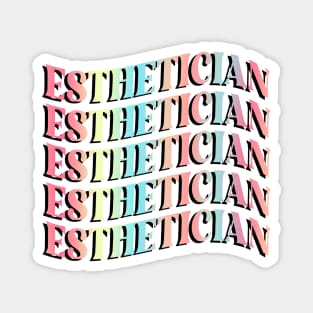 Groovy 70s Wave Esthetician Lettering Magnet