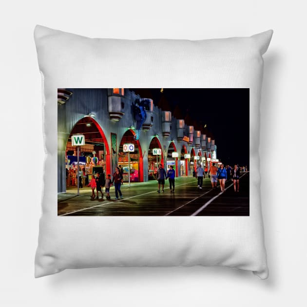 Wonderland Pier Ocean City, Nj Pillow by JimDeFazioPhotography