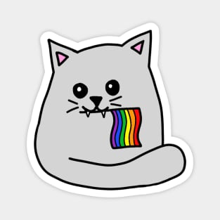 pride flag cat Magnet