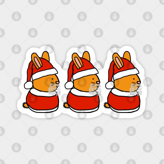 Cute Santa Bunny Trio Magnet by ellenhenryart