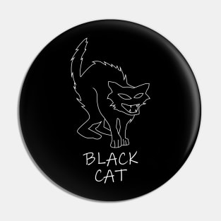 Halloween Black Cat Witch Pin