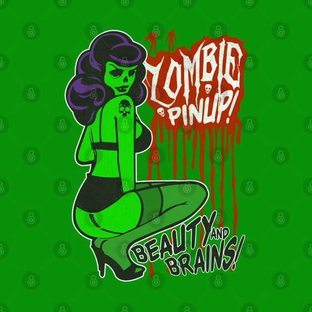 Bombshell Zombie Pinup by deerokone