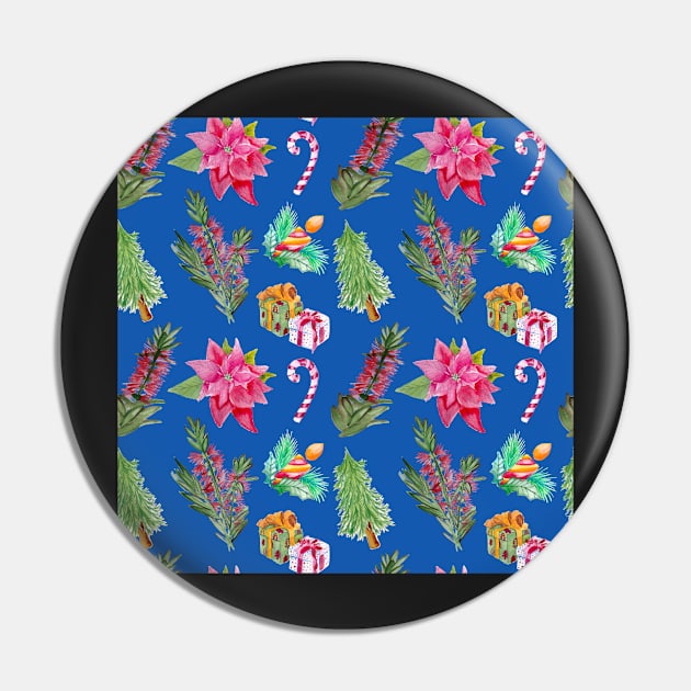 Australian Native Floral Christmas Pattern Pin by annaleebeer