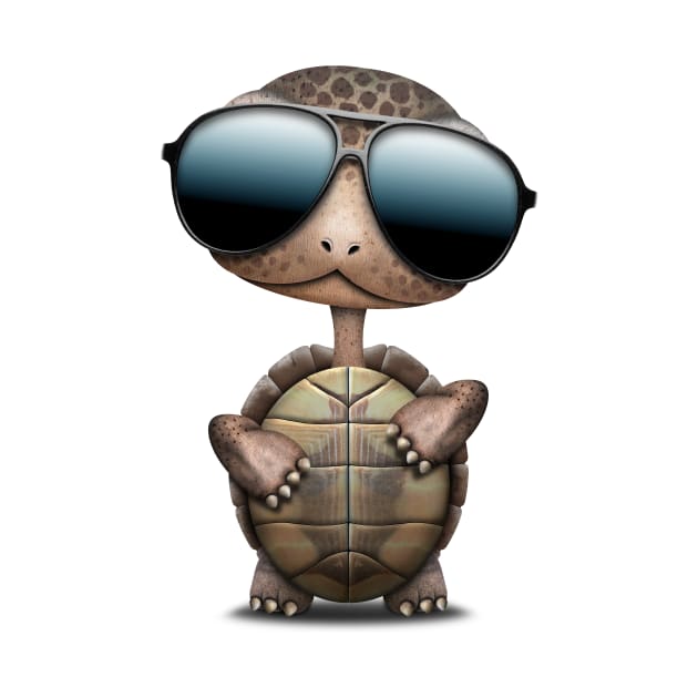 Cool Baby Turtle Wearing Sunglasses by jeffbartels