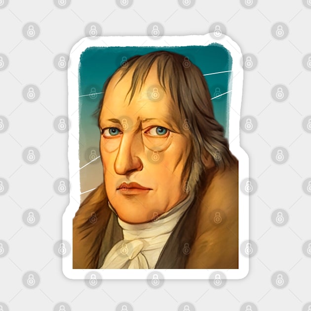 German Philosopher Hegel illustration Magnet by Litstoy 