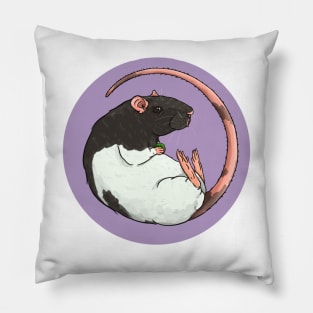 Darker Hooded Pet Rat Illustration Pillow