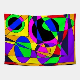 colorful abstract emoji face Tapestry