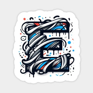 Letter E design graffity style Magnet