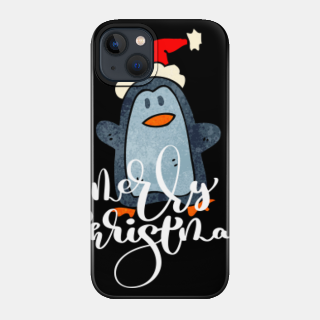 funny merry chrismas pinguin - Xmas - Phone Case