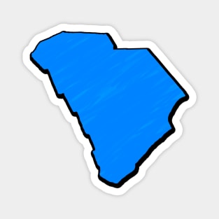 Bright Blue South Carolina Outline Magnet