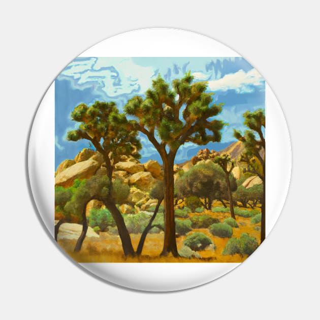 Joshua Tree National Park Oil Painting Pin by soulfulprintss8