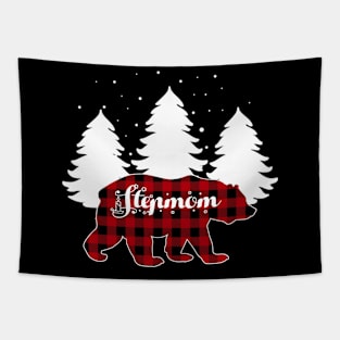 Stepmom Bear Buffalo Red Plaid Matching Family Christmas Tapestry