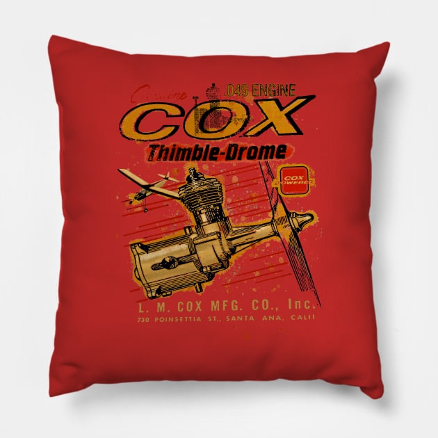 Cox .049 Thimble Drome model Engines USA Pillow by Midcenturydave