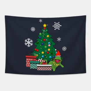 Kermit Around The Christmas Tree Muppets Tapestry