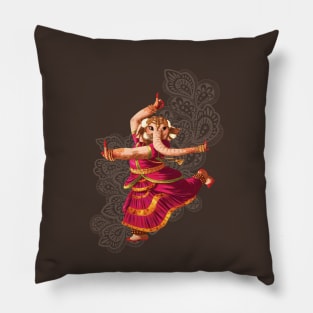 Indian elephant dancer on magenta background Pillow