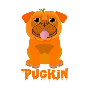 Funny Pumpkin Halloween Costume, Cute Pugloween Pugkin Pug Dog T-Shirt