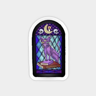 Mystical Stained Glass Cat Magnet