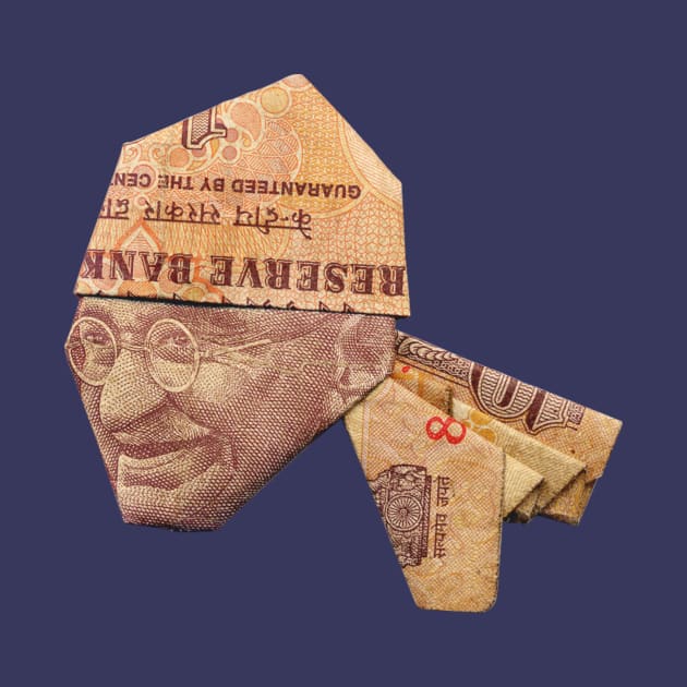 Gandhi / Money Origami by yosuke