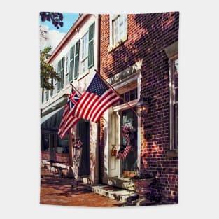 Fredericksburg VA - Street With American Flags Tapestry