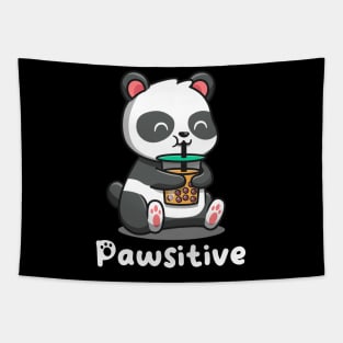 Pawsitive panda positive and cute Tapestry