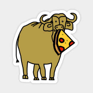 Gold Ox with Pepperoni Pizza Slice in Mouth Magnet