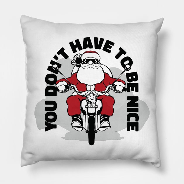 Santa claus riding motorcycle Pillow by Picasso_design1995