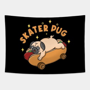 Skater Pug Tapestry