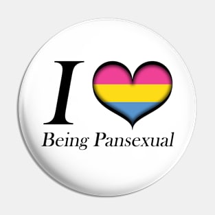 I Heart Being Pansexual Design Pride Flag Colored Heart Pin