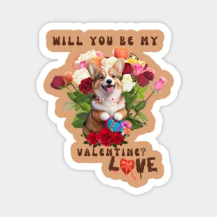 Valentines Dog Magnet