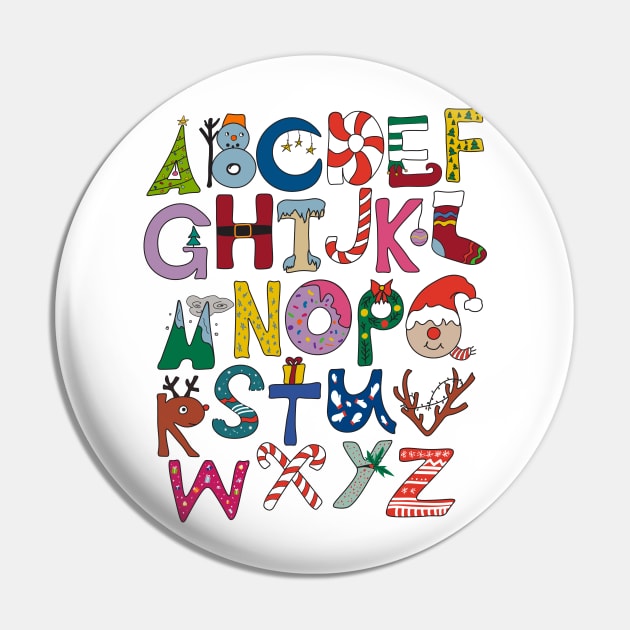 Christmas Alphabet ABCs Pre-K Kindergarten Teacher Student Pin by _So who go sayit_