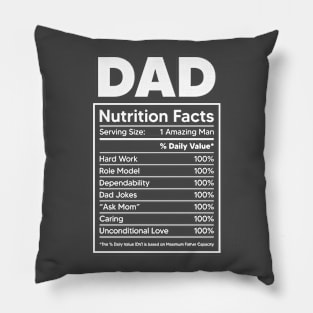 DAD  NUTRITIION FACTS Pillow