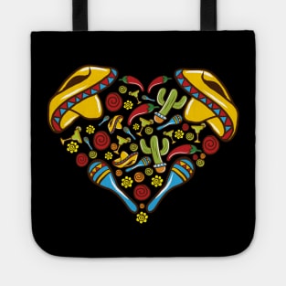 Cinco de Mayo Heart Love Mexico Latino Mexican Mexicano Tote