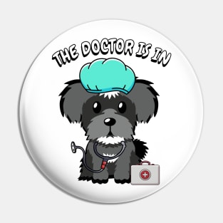 Cute schnauzer dog is a doctor Pin