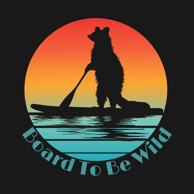 Retro Board To Be Wild Raccoon Paddler by IllustrasAttic