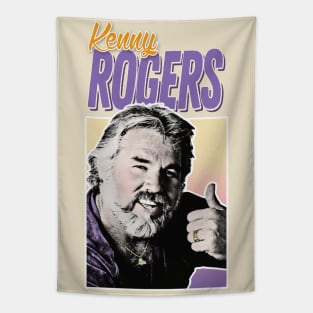 Vintage Style Kenny Rogers 80s Aesthetic Design Tapestry