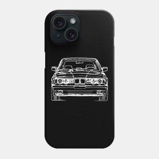 White E34 Car Sketch Art Phone Case