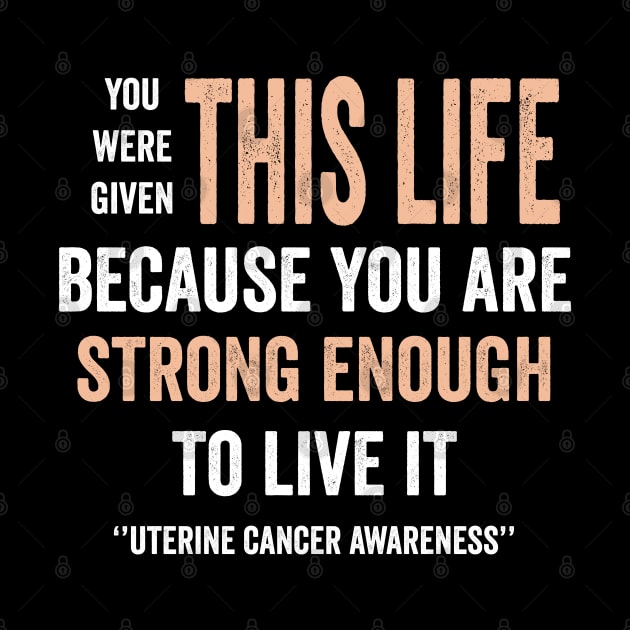 uterine cancer awareness - peach ribbon awareness - gynecological cancer awareness by Merchpasha1