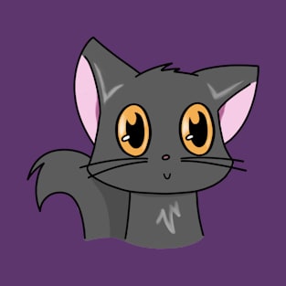 Cute Grey Cat With Orange Eyes T-Shirt