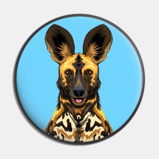 African Painted Dog Circle Pin