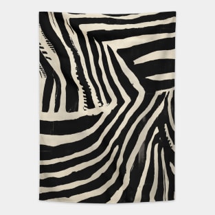 Black and White African Zebra Pattern Tapestry