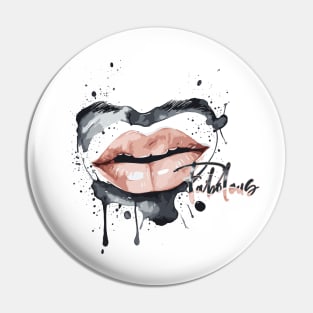 Red lip Fabolous Pin