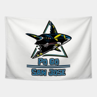 Po Go Sharks Tapestry