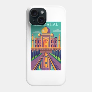 A Vintage Travel Art of the Taj Mahal in Agra - India Phone Case