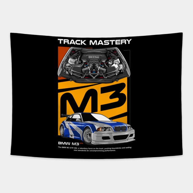 BMW E46 Track Mastery Tapestry by Harrisaputra