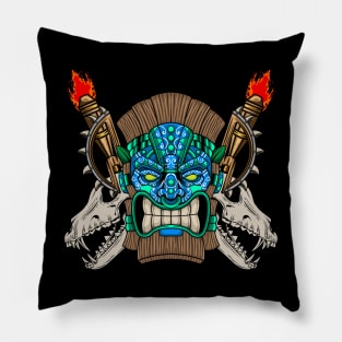 Tiki Mask 9.5 Pillow