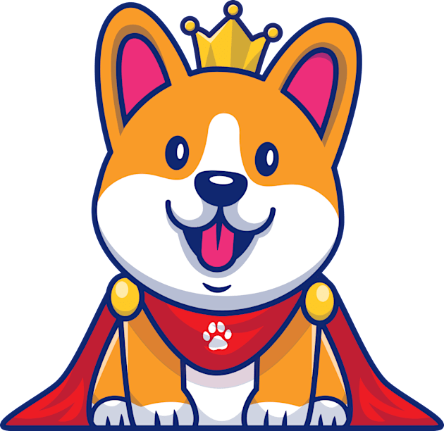 Cute King Corgi Dog Cartoon Kids T-Shirt by Catalyst Labs