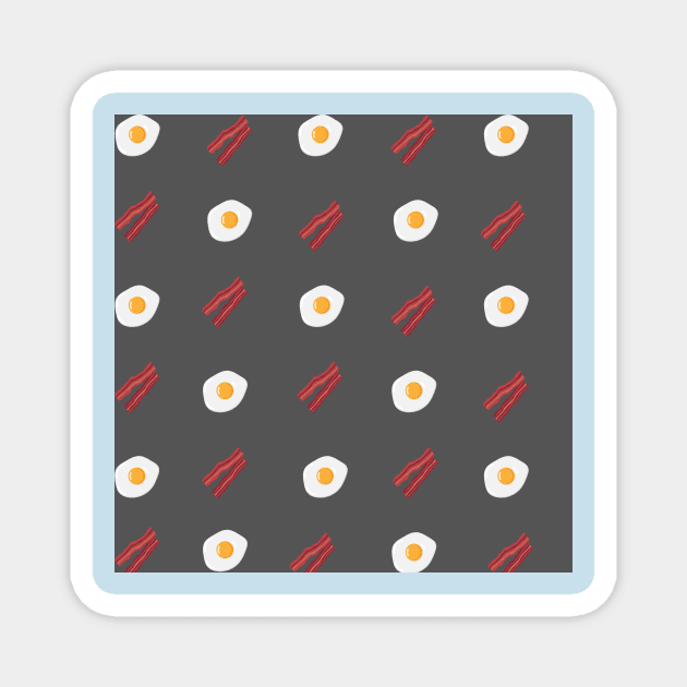 Bacon and Eggs - Dark Grey Magnet by IslandofdeDolls