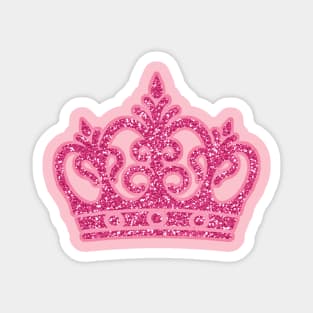 Glittered Pink Crown Magnet