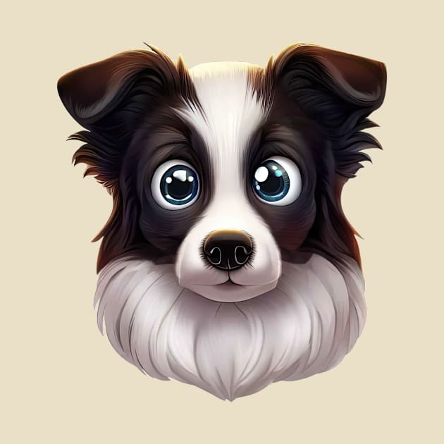 Small Version - Captivating Border Collie Profile by Art By Mojo