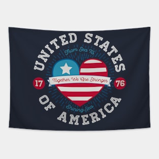 United States Heart Crest Tapestry